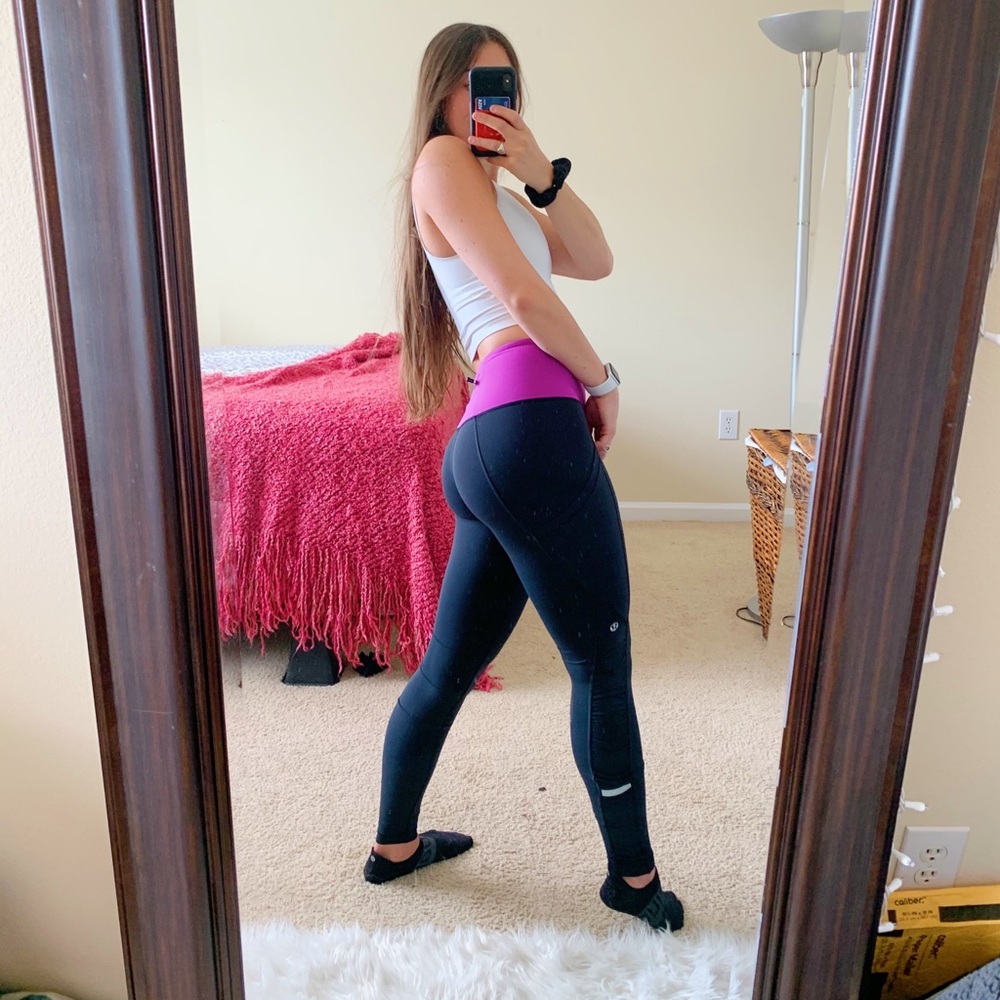 Lululemon Run Dash Very Violet Ruched Leggings 4